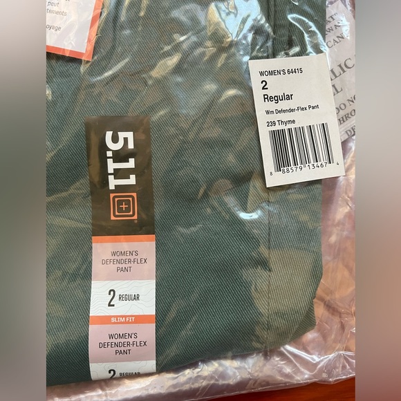 5.11 Tactical Women’s Defender Pants. Size 2. Thyme green - Picture 4 of 4
